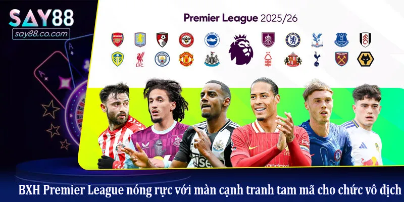 BXH Premier League - Cục Diện Đường Đua Khốc Liệt Nhất Hành Tinh BXH Premier League nóng rực với màn cạnh tranh tam mã cho chức vô địch
