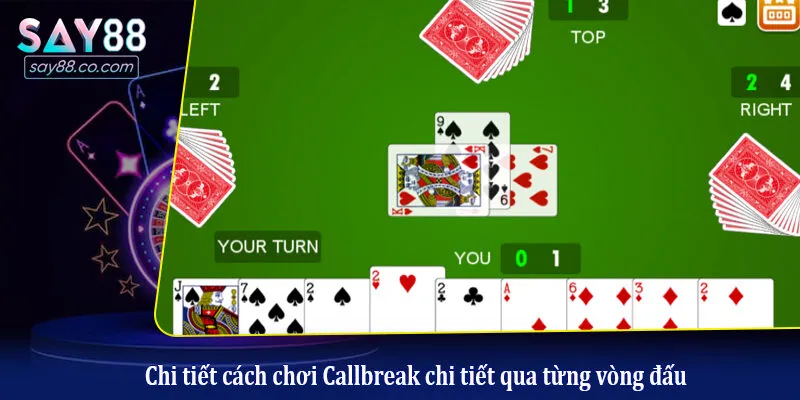 Chi tiết cách chơi Callbreak chi tiết qua từng vòng đấu